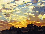Golden Canvas Paintings - Golden Sunset